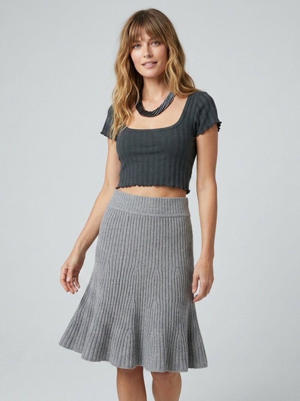 Marc Jacobs Gray Wool Cashmere Skirt Size Medium
